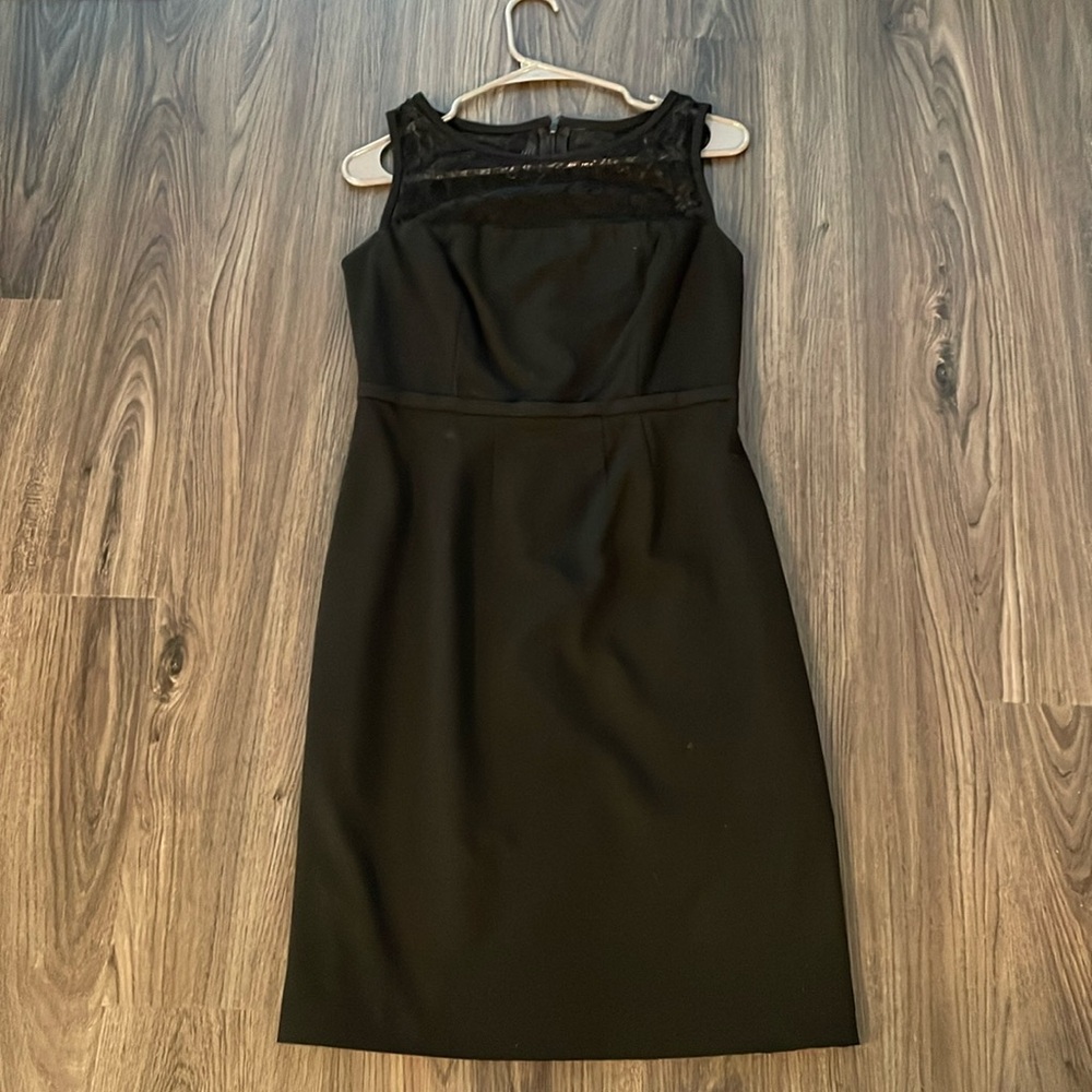 Calvin Klein Black Sleeveless Dress w Lace top Size 6